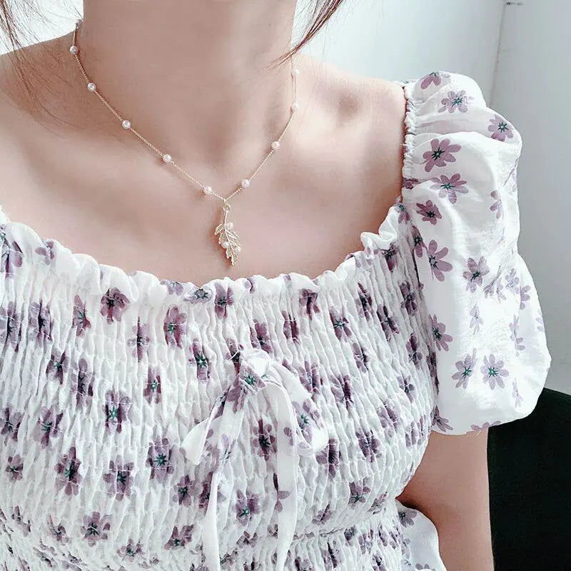 Fashion Leaf Necklace for Women - Stylish Sweater Chain